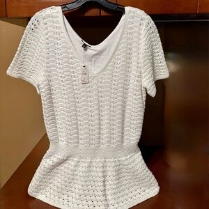 Talbots Crochet Blouse Size M